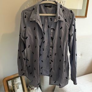 56. KARL LAGERFELD Paris pinstripe button up blouse